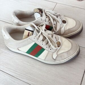 Gucci Cream and Green Sneakers